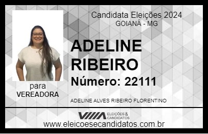 Candidato ADELINE RIBEIRO 2024 - GOIANÁ - Eleições