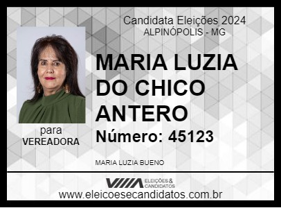 Candidato MARIA LUZIA DO CHICO ANTERO 2024 - ALPINÓPOLIS - Eleições