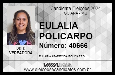 Candidato EULALIA POLICARPO 2024 - GOIANÁ - Eleições