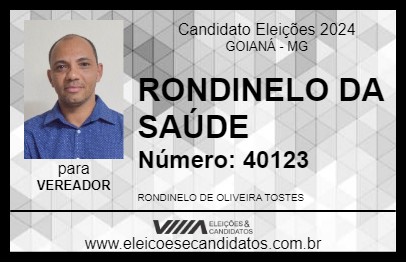 Candidato RONDINELO DA SAÚDE 2024 - GOIANÁ - Eleições