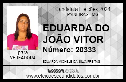 Candidato EDUARDA DO JOÃO VITOR 2024 - PAINEIRAS - Eleições