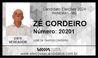 Candidato ZÉ CORDEIRO 2024 - PAINEIRAS - Eleições