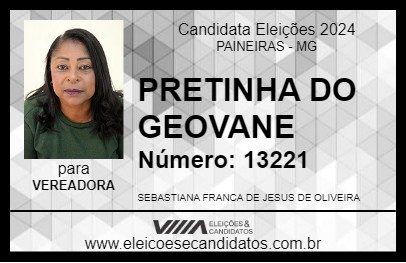 Candidato PRETINHA DO GEOVANE 2024 - PAINEIRAS - Eleições