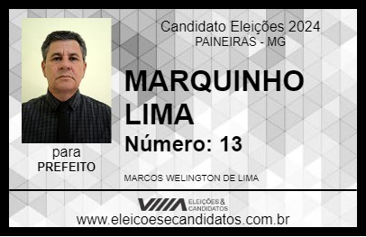 Candidato MARQUINHO LIMA 2024 - PAINEIRAS - Eleições