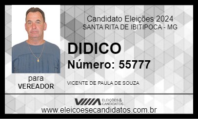 Candidato DIDICO 2024 - SANTA RITA DE IBITIPOCA - Eleições