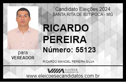 Candidato RICARDO PEREIRA 2024 - SANTA RITA DE IBITIPOCA - Eleições