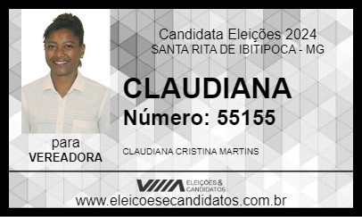 Candidato CLAUDIANA 2024 - SANTA RITA DE IBITIPOCA - Eleições