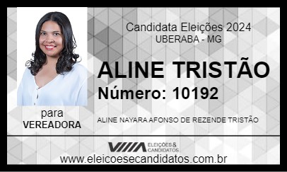 Candidato ALINE TRISTÃO 2024 - UBERABA - Eleições