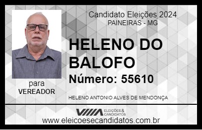 Candidato HELENO DO BALOFO 2024 - PAINEIRAS - Eleições