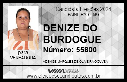 Candidato DENIZE DO BURDOGUE 2024 - PAINEIRAS - Eleições