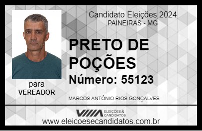 Candidato PRETO DE POÇÕES 2024 - PAINEIRAS - Eleições