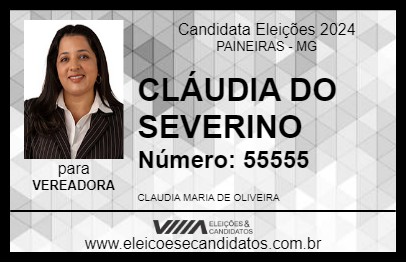 Candidato CLÁUDIA DO SEVERINO 2024 - PAINEIRAS - Eleições