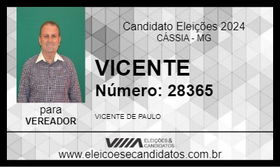 Candidato VICENTE 2024 - CÁSSIA - Eleições