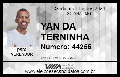 Candidato YAN DA TERNINHA 2024 - GOIANÁ - Eleições