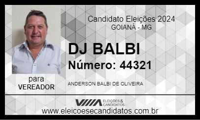 Candidato DJ BALBI 2024 - GOIANÁ - Eleições