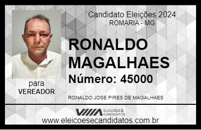 Candidato RONALDO MAGALHAES 2024 - ROMARIA - Eleições