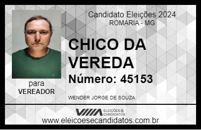 Candidato CHICO DA VEREDA 2024 - ROMARIA - Eleições