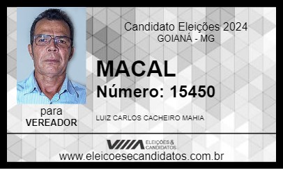 Candidato MACAL 2024 - GOIANÁ - Eleições