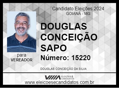 Candidato DOUGLAS CONCEIÇÃO SAPO 2024 - GOIANÁ - Eleições