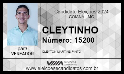 Candidato CLEYTINHO 2024 - GOIANÁ - Eleições