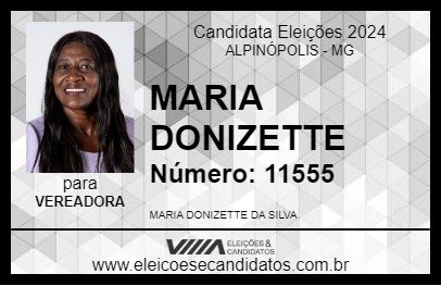 Candidato MARIA DONIZETTE 2024 - ALPINÓPOLIS - Eleições