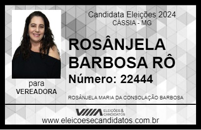 Candidato ROSÂNJELA BARBOSA RÔ 2024 - CÁSSIA - Eleições