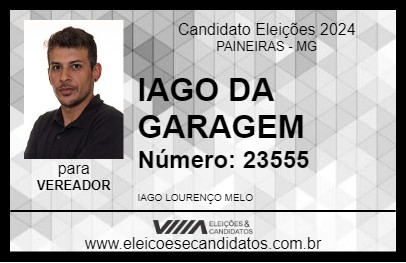 Candidato IAGO DA GARAGEM 2024 - PAINEIRAS - Eleições