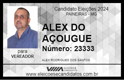 Candidato ALEX DO AÇOUGUE 2024 - PAINEIRAS - Eleições