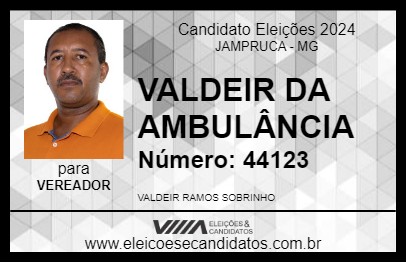 Candidato VALDEIR DA AMBULÂNCIA 2024 - JAMPRUCA - Eleições