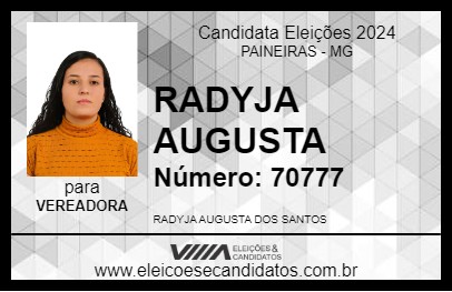 Candidato RADYJA AUGUSTA 2024 - PAINEIRAS - Eleições