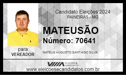 Candidato MATEUSÃO 2024 - PAINEIRAS - Eleições