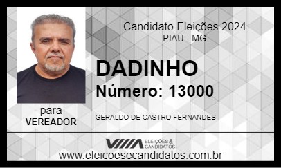 Candidato DADINHO 2024 - PIAU - Eleições