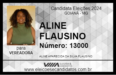 Candidato ALINE FLAUSINO 2024 - GOIANÁ - Eleições