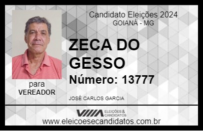 Candidato ZECA DO GESSO 2024 - GOIANÁ - Eleições