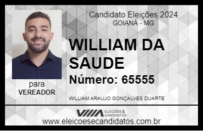 Candidato WILLIAM DA SAUDE 2024 - GOIANÁ - Eleições