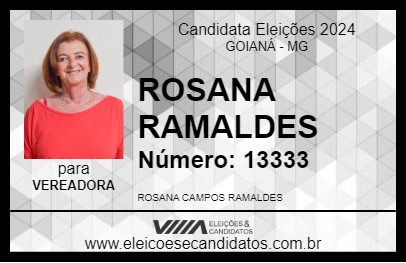 Candidato ROSANA RAMALDES 2024 - GOIANÁ - Eleições