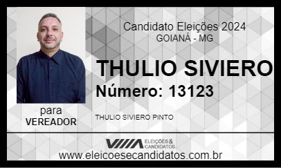 Candidato THULIO SIVIERO 2024 - GOIANÁ - Eleições