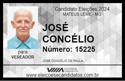 Candidato JOSÉ CONCÉLIO 2024 - MATEUS LEME - Eleições