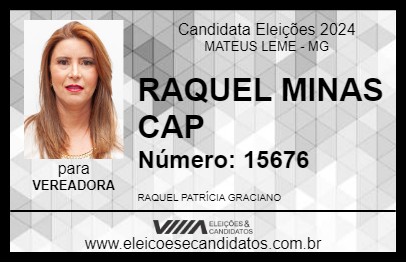 Candidato RAQUEL MINAS CAP 2024 - MATEUS LEME - Eleições