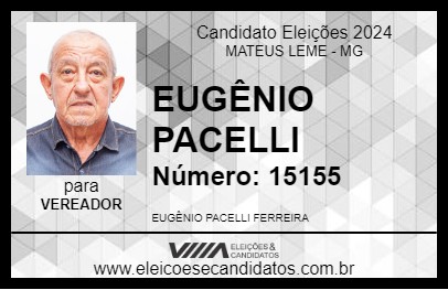 Candidato EUGÊNIO PACELLI 2024 - MATEUS LEME - Eleições