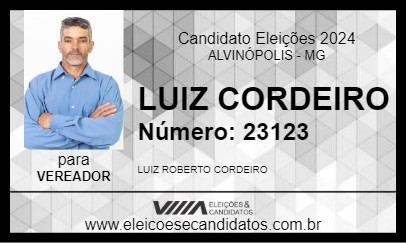 Candidato LUIZ CORDEIRO 2024 - ALVINÓPOLIS - Eleições