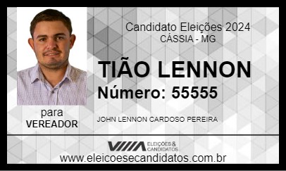 Candidato TIÃO LENNON 2024 - CÁSSIA - Eleições