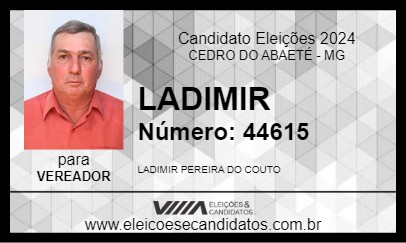 Candidato LADIMIR 2024 - CEDRO DO ABAETÉ - Eleições