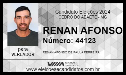 Candidato RENAN AFONSO 2024 - CEDRO DO ABAETÉ - Eleições