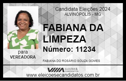 Candidato FABIANA DA LIMPEZA 2024 - ALVINÓPOLIS - Eleições