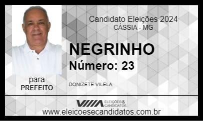 Candidato NEGRINHO 2024 - CÁSSIA - Eleições