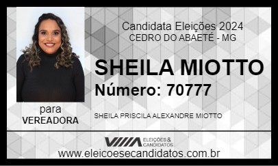 Candidato SHEILA MIOTTO 2024 - CEDRO DO ABAETÉ - Eleições