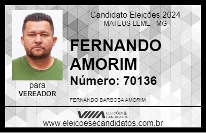 Candidato FERNANDO AMORIM 2024 - MATEUS LEME - Eleições