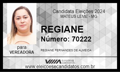 Candidato REGIANE 2024 - MATEUS LEME - Eleições