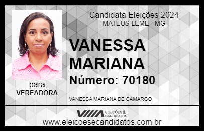 Candidato VANESSA MARIANA 2024 - MATEUS LEME - Eleições